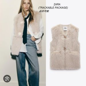 BNWT Zara faux fur vest